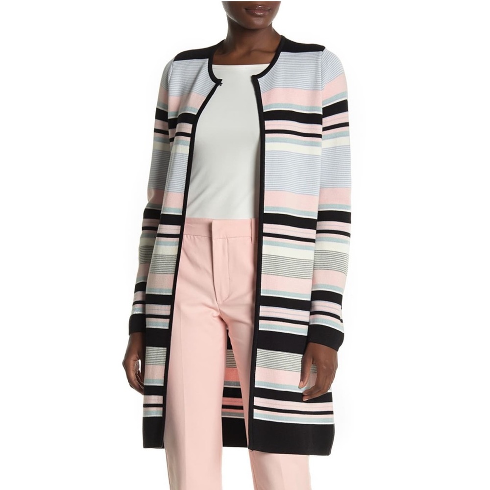 CALVIN KLEIN COLORBLOCK CARDIGAN BLACK MULTI NWT